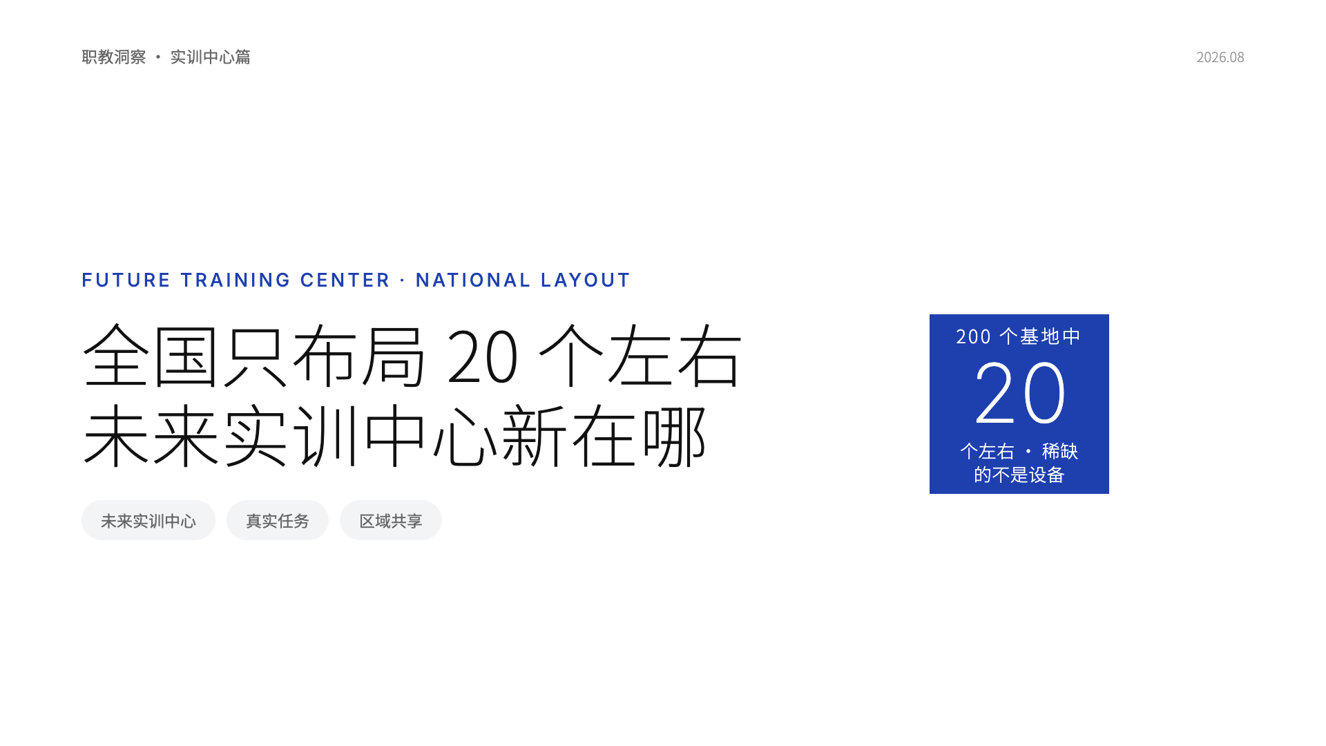 全国只布局20个左右未来实训中心,考验的不是设备预算